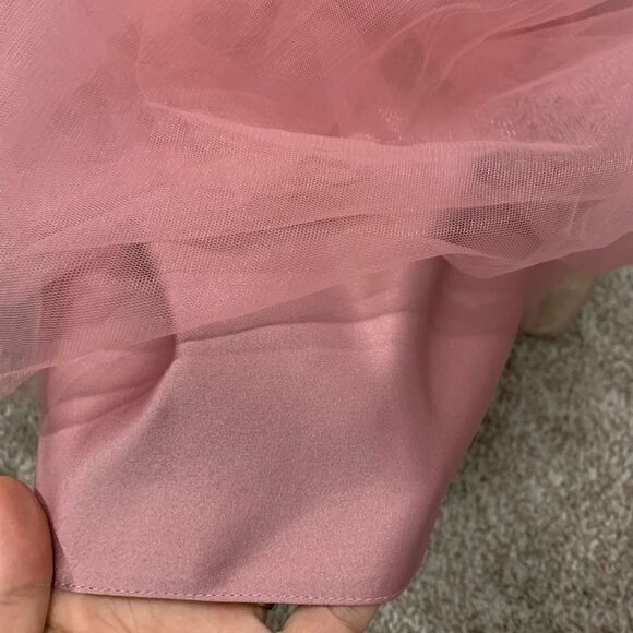 New Elegant Floral Lace Appliqué With Beads Tulle Dress - Picture 12 of 12